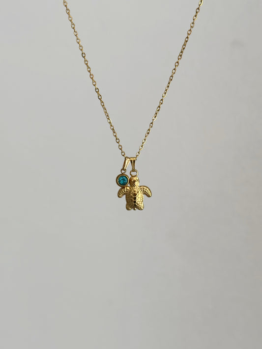 Halskette Cyrus Schildkröte blau